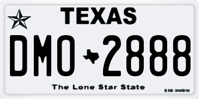TX license plate DMO2888