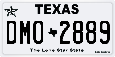 TX license plate DMO2889