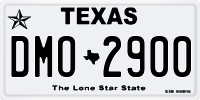 TX license plate DMO2900