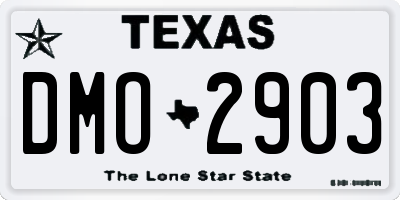 TX license plate DMO2903