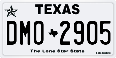 TX license plate DMO2905