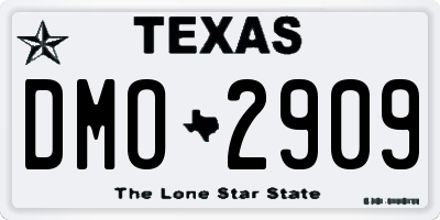 TX license plate DMO2909