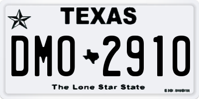 TX license plate DMO2910