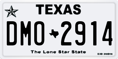 TX license plate DMO2914
