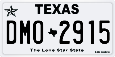 TX license plate DMO2915