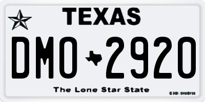 TX license plate DMO2920