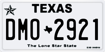 TX license plate DMO2921