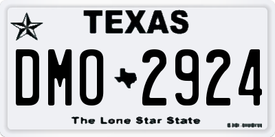 TX license plate DMO2924