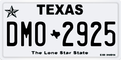 TX license plate DMO2925