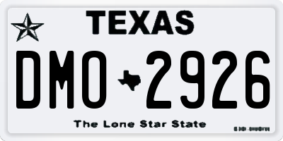 TX license plate DMO2926