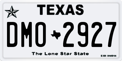TX license plate DMO2927