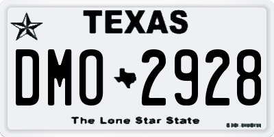 TX license plate DMO2928