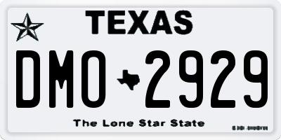 TX license plate DMO2929