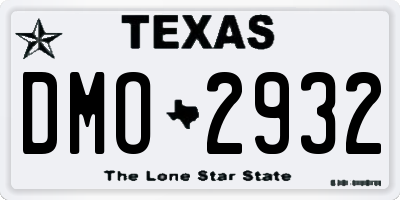 TX license plate DMO2932