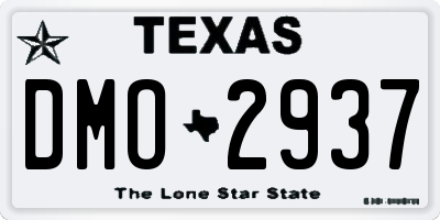 TX license plate DMO2937