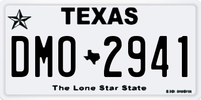 TX license plate DMO2941