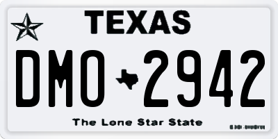TX license plate DMO2942