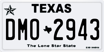 TX license plate DMO2943