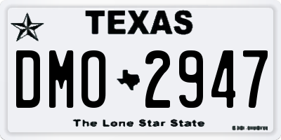 TX license plate DMO2947