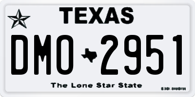 TX license plate DMO2951