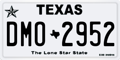 TX license plate DMO2952