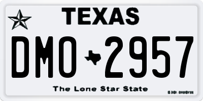 TX license plate DMO2957