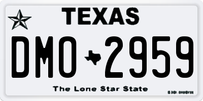 TX license plate DMO2959