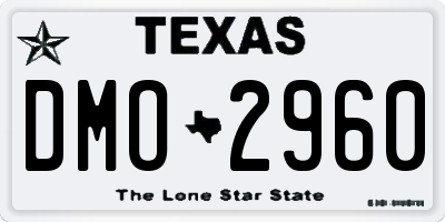 TX license plate DMO2960