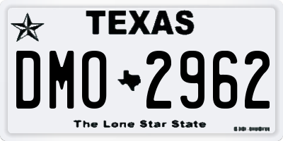 TX license plate DMO2962