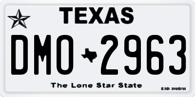 TX license plate DMO2963