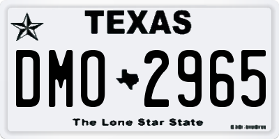 TX license plate DMO2965
