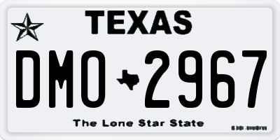 TX license plate DMO2967