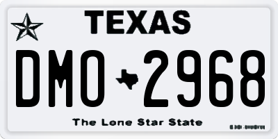 TX license plate DMO2968