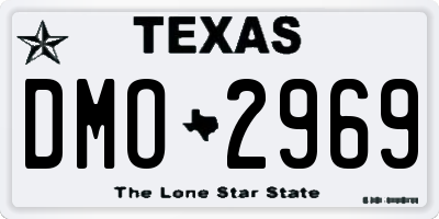 TX license plate DMO2969