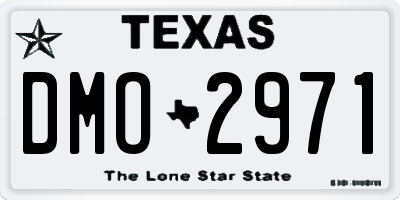 TX license plate DMO2971