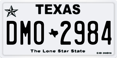 TX license plate DMO2984