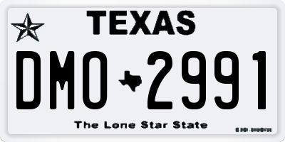 TX license plate DMO2991