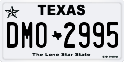TX license plate DMO2995