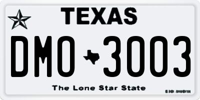 TX license plate DMO3003