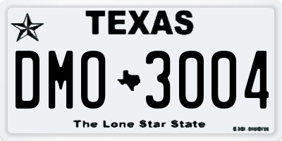 TX license plate DMO3004