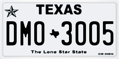 TX license plate DMO3005