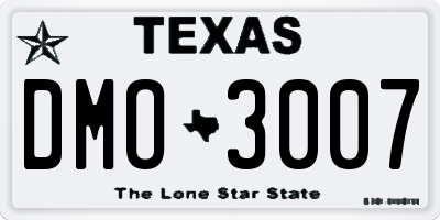 TX license plate DMO3007