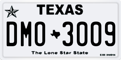 TX license plate DMO3009