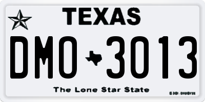TX license plate DMO3013