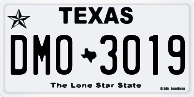 TX license plate DMO3019