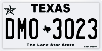 TX license plate DMO3023