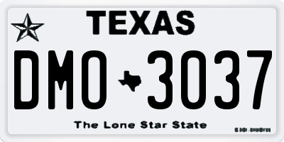 TX license plate DMO3037