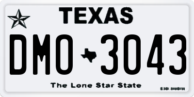 TX license plate DMO3043