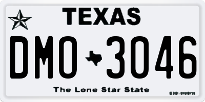 TX license plate DMO3046