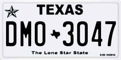 TX license plate DMO3047